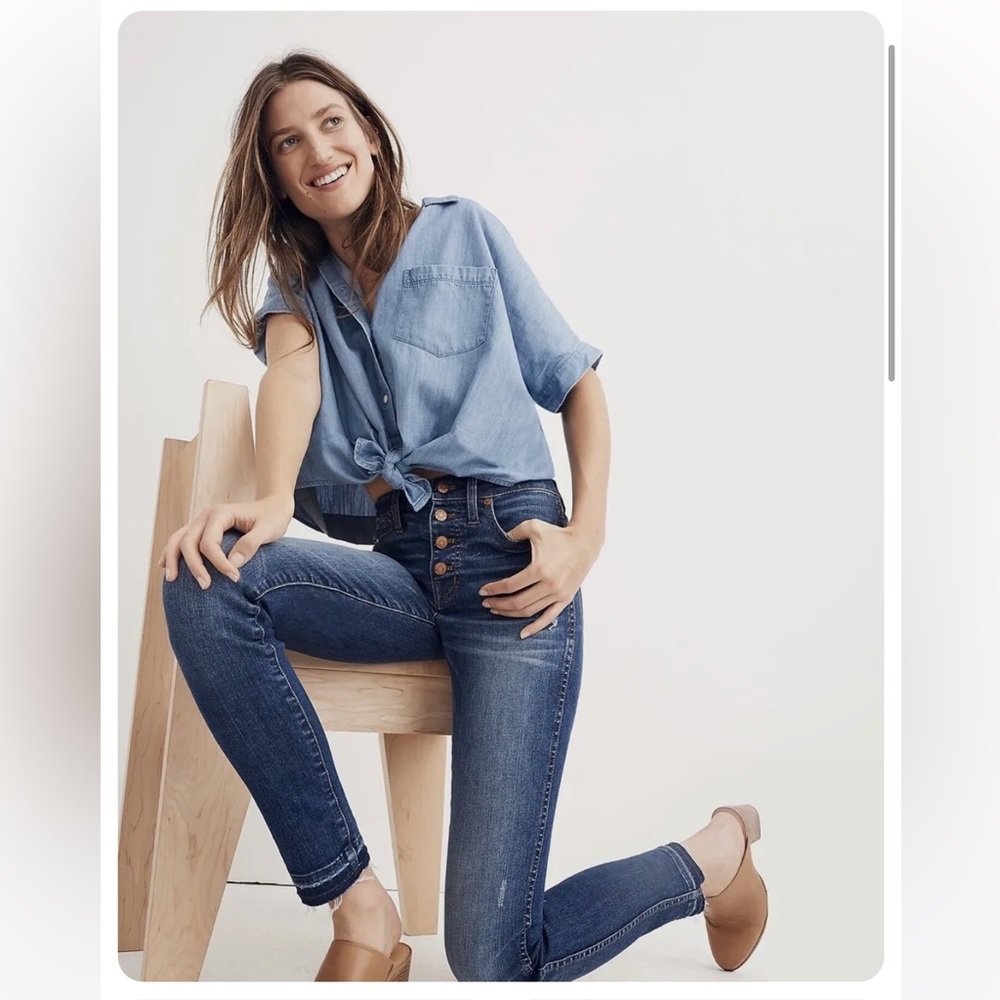 EUC MADEWELL 10" High-Rise Skinny Jeans: Drop-Hem Edition Size 26